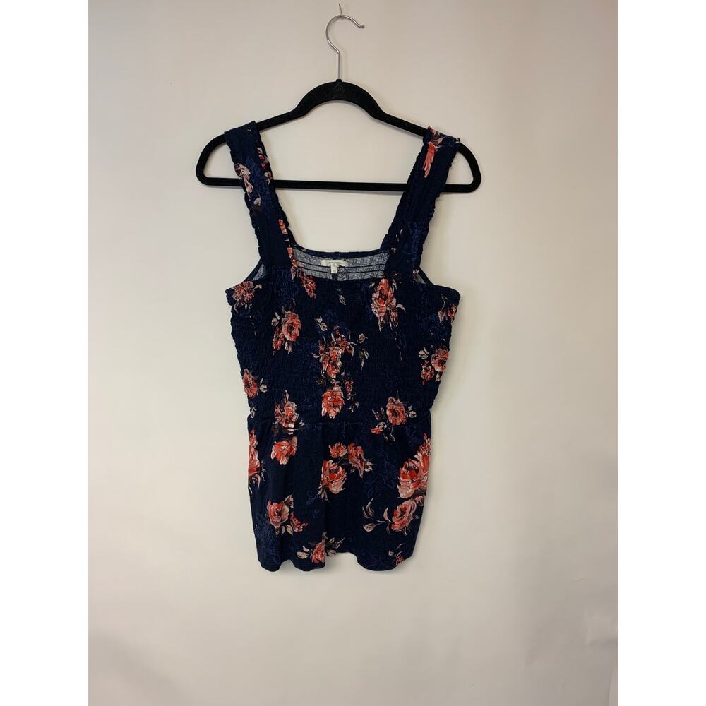 Maurices  Top Smocked Dark Floral Cottagecore  Bohemian Summer Womens SZ 1X